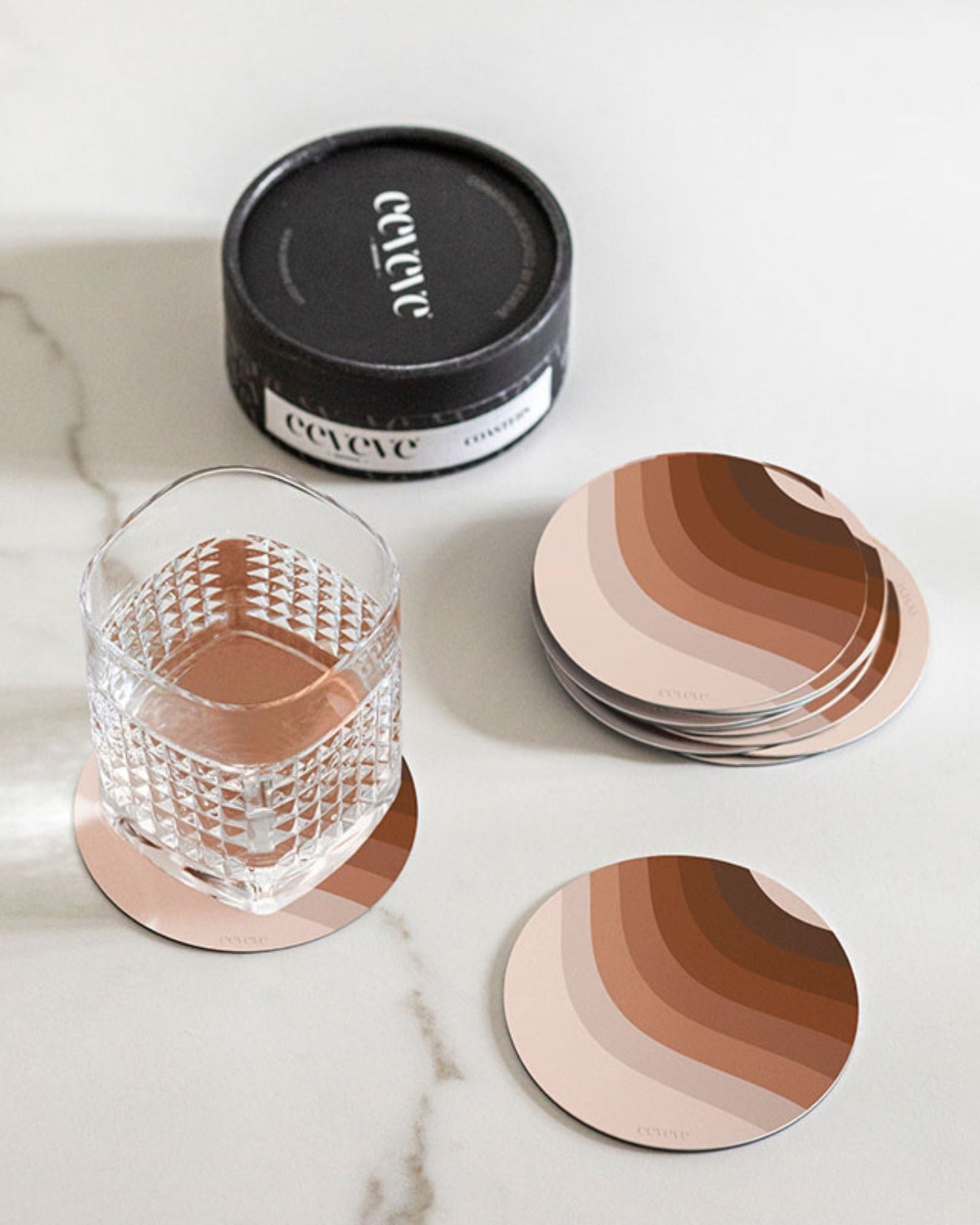 Retro-lines - brown - Coasters