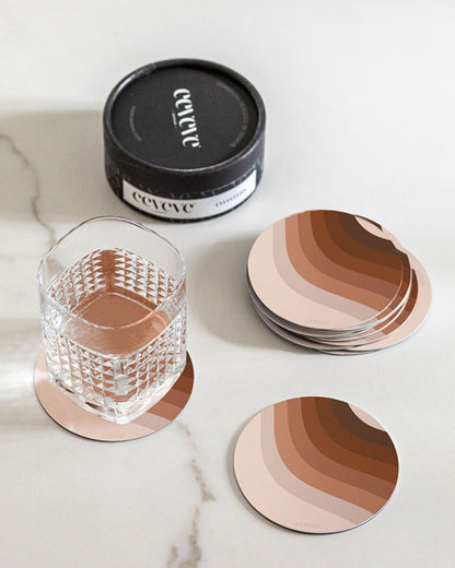 Retro-lines - brown - Coasters