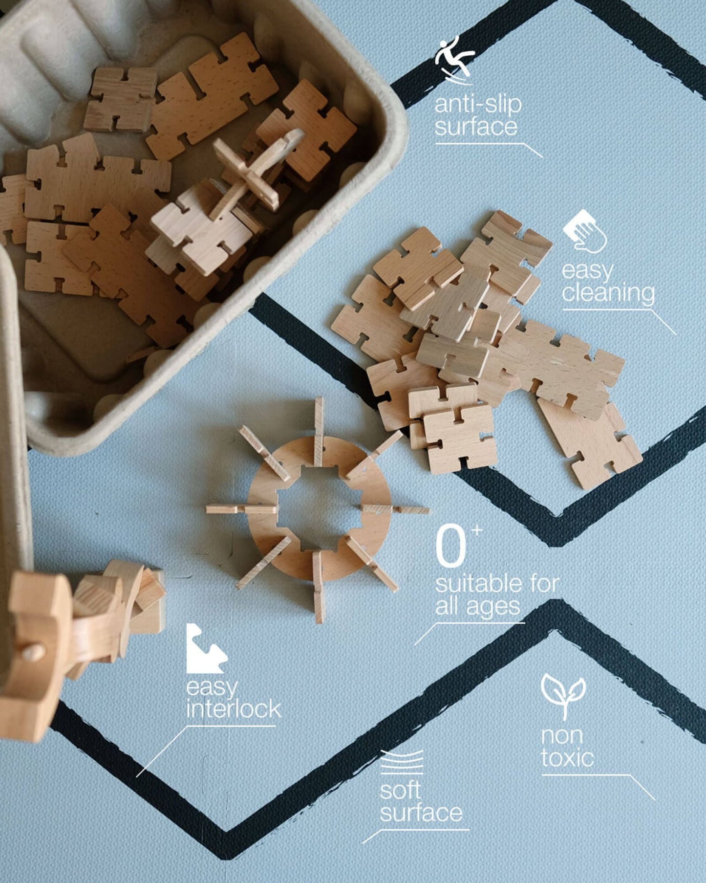 Beni - Cloudy gray - Playmat