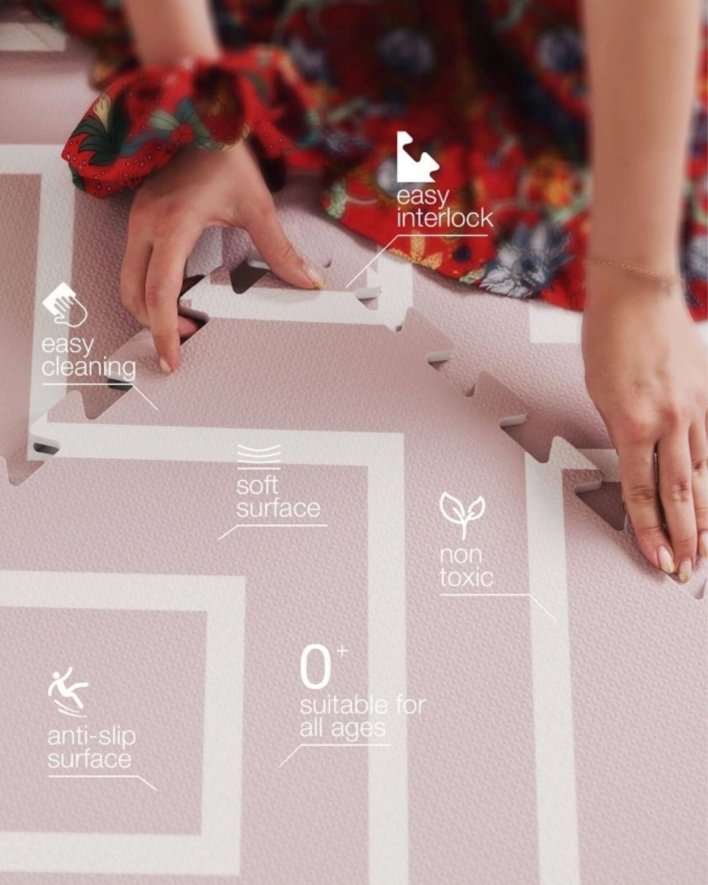 Modern Blocks - Old pink - Playmat